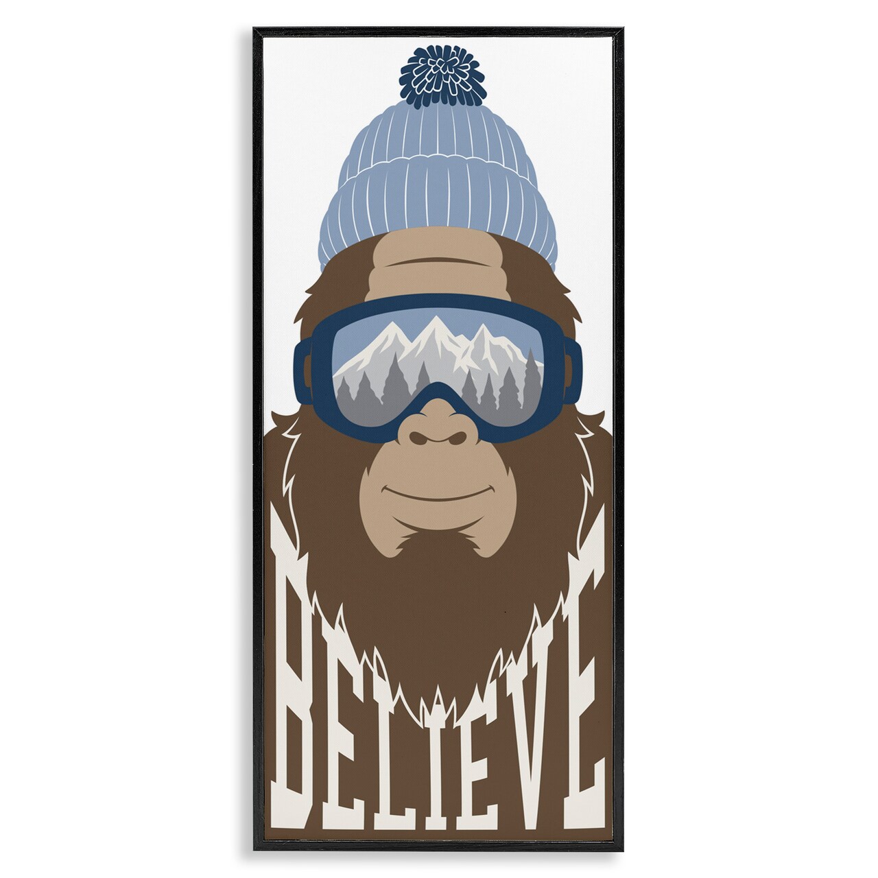 Stupell Industries Believe Winter Bigfoot Framed Giclee, design by Marcus Prime